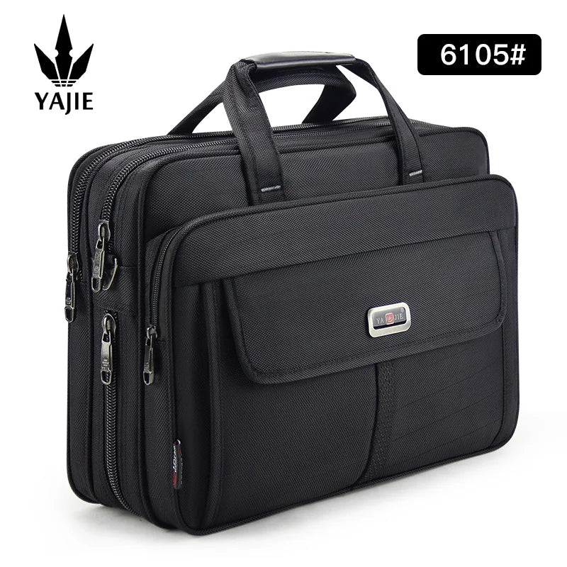 Business men's briefcase canvas waterproof large capacity 15.6 inch laptop bag work bag business bag official  office bag