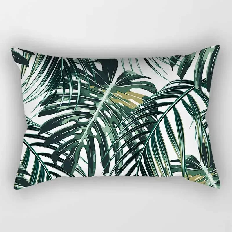 Tropical Plants Leaves Pillow Covers Abstract Pillow Case High Quality Short Plush Velvet Rectangle Pillow Cases Home Decoration