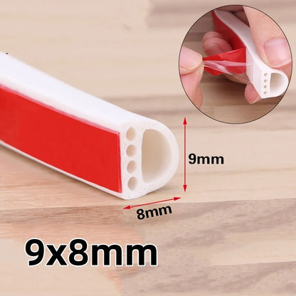 6m Silicone Door and Window Self-adhesive Sealing Soundproofing Strip Door Window Insulation Anti-collision and Windproof Strip