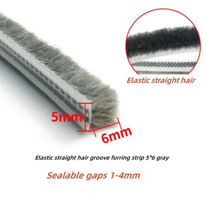 10M Door Window Sealing Strip Soundproof Brush Seal Elastic Straight Hair Sealing Strip Door Window Etc Seal Weather Strip