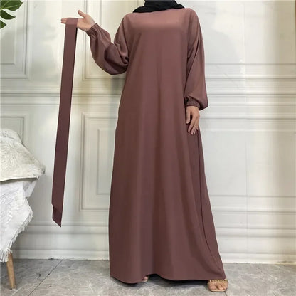 Plain Abaya Dubai Muslim Hijab Dress Elastic Sleeve Basic Closed Abayas for Women Turkey Ramadan Islamic Clothing Kaftan Robe