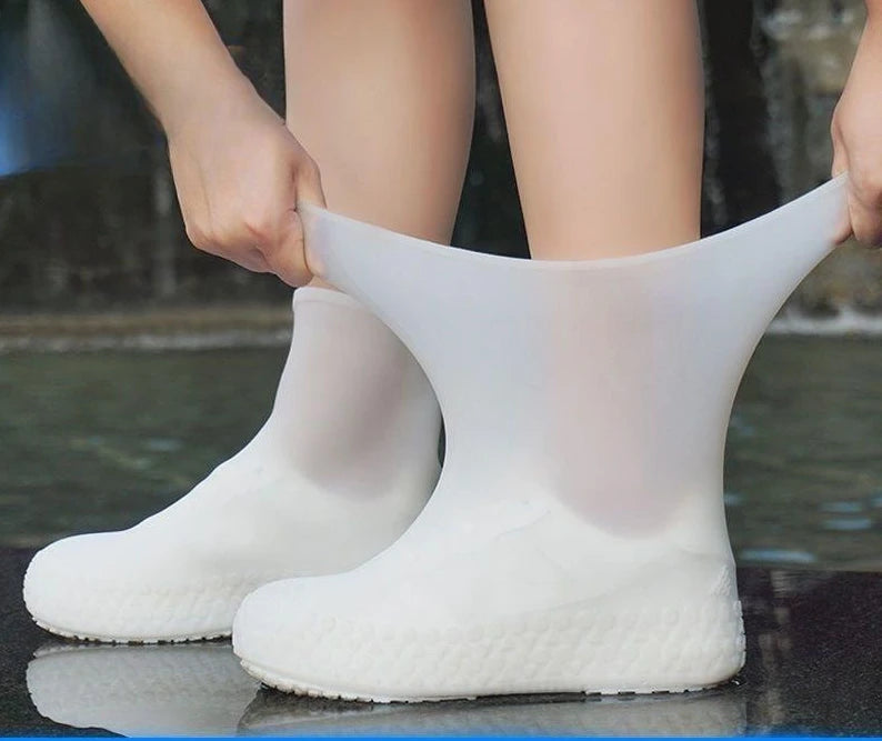 1 Pair Silicone WaterProof Shoe Covers lip-resistant Rubber Rain Boot Rain Gear Overshoes Accessories Rain Boot Covers