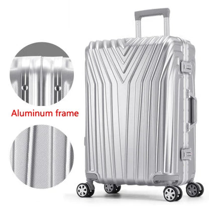 Travel suitcase with spinner wheels Women trolley luggage set 20 inch carry on suitcase 29''high-capacity zip aluminium frame