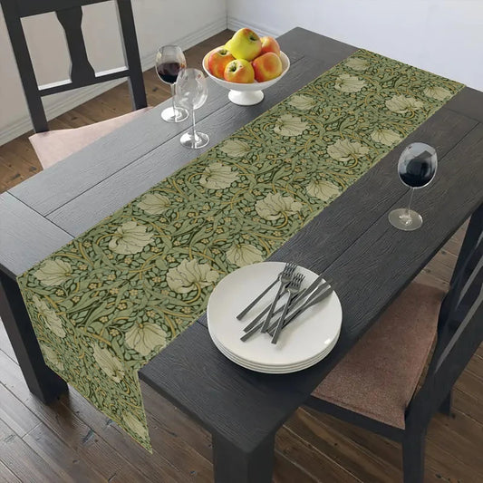 1pcs William Morris Floral Table Runner Vintage Flowers For Family Dining Table Vacation Party Farmhouse Style Table Runner