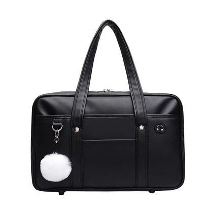 Japanese Women Handbags Men's Large Capacity Commuter Briefcase College Student School Travel Shoulder Bags PU Leather Satchels