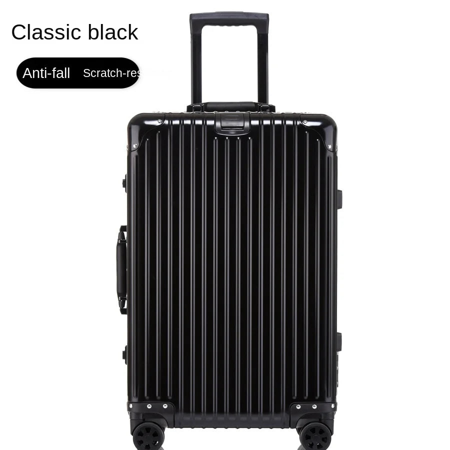 Suitcase 100% Aluminum Metal Password Trolley Luggage Suitcase Trip Cabin Carry-on 20/24/28/32 Inch Travel Bags Suitcases