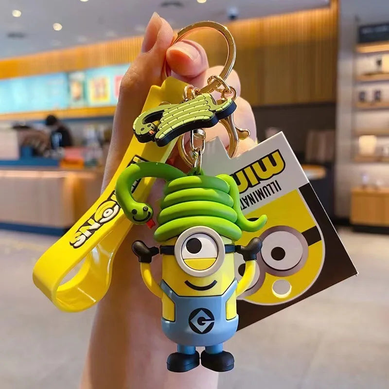 Anime Minions Keychain12 Chinese Zodiac Series Kartun Comel Mainan Kanak-kanak Cincin Kunci Beg Sekolah Hadiah Aksesori Kunci Kereta