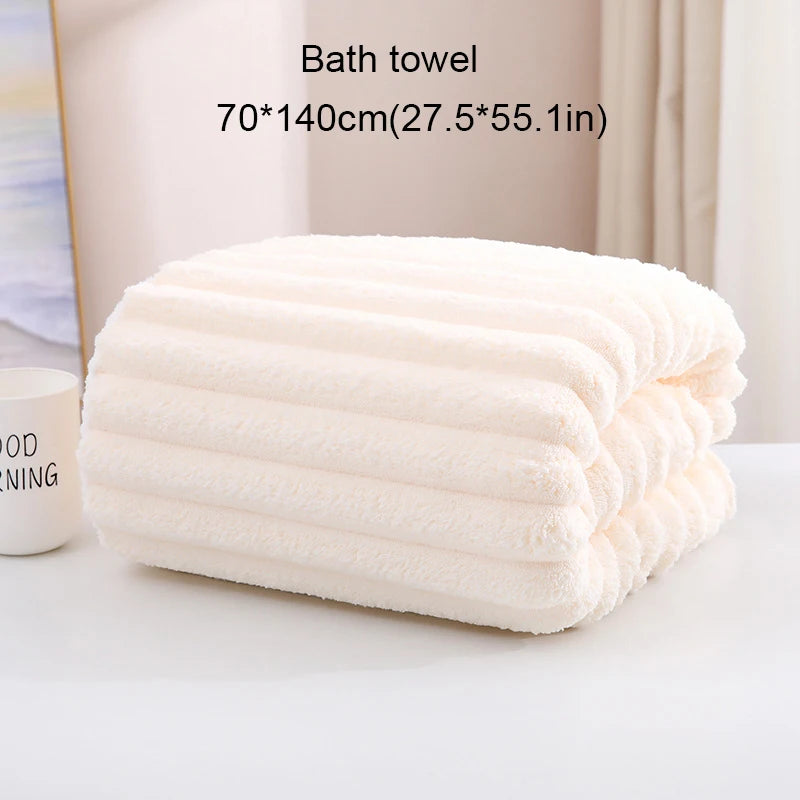 3Piece Bath Towels Set wrap edge thickened coral velvet candy bar bath towel Face Towels Set adult home pool beach seaside