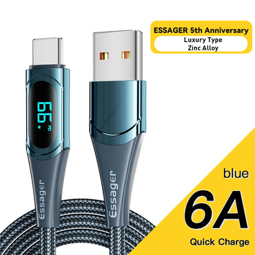 Kabel USB Jenis C Ke USB C Essager 100W/5A PD Kord Wayar Pengecas Cepat Pengecasan Untuk Macbook Xiaomi Samsung Type-C Kabel USBC 2M 