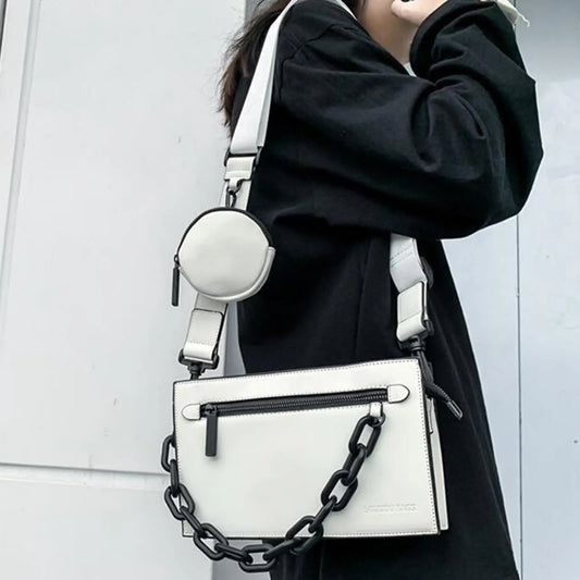 Beg Lelaki Crossbody PU Kulit Ringan dengan Poket Berbilang Beg Kecil