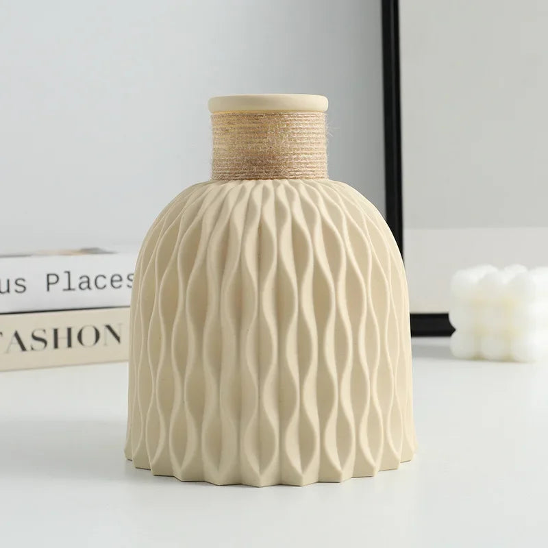 Modern Flower Vase Imitation Ceramic Pot Decoration Home Plastic Arrangement Nordic Style