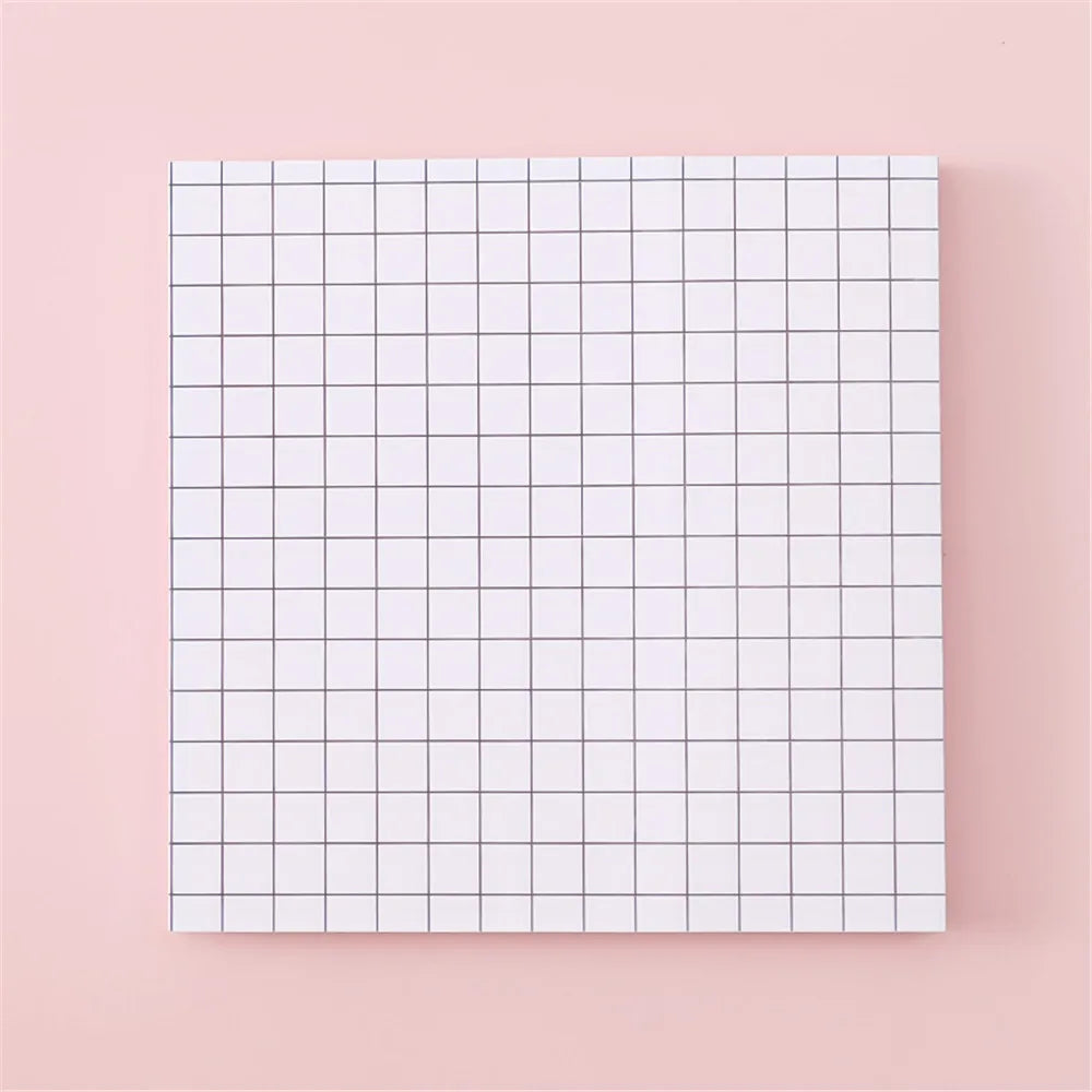 Portable 80 Helaian Grid Kosong Simple Sticky Note Memo Pad untuk Membuat Nota Perancangan Notepad Alat Tulis Peralatan Sekolah 