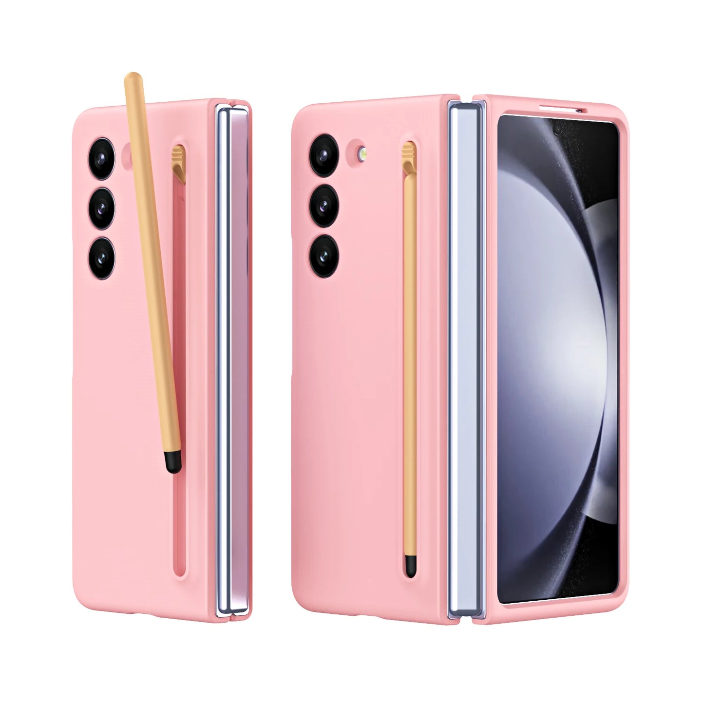 For Samsung Galaxy Z Fold 5 4 3 6 5G Case With Touch Pen Slim Pen Slot Ultra Thin PC Protective Cover for Z Fold 3 4 5 6