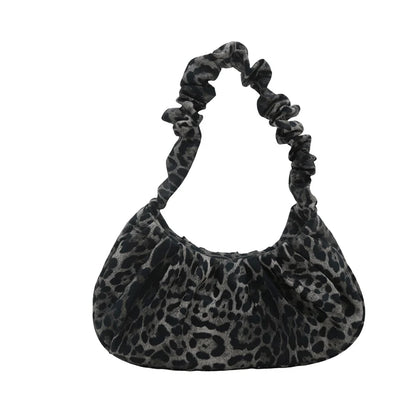 Women PU Leather Shoulder Bag Leopard Print Underarm Bag Trendy Clutch Purse Hobo Bag for Travel Shopping