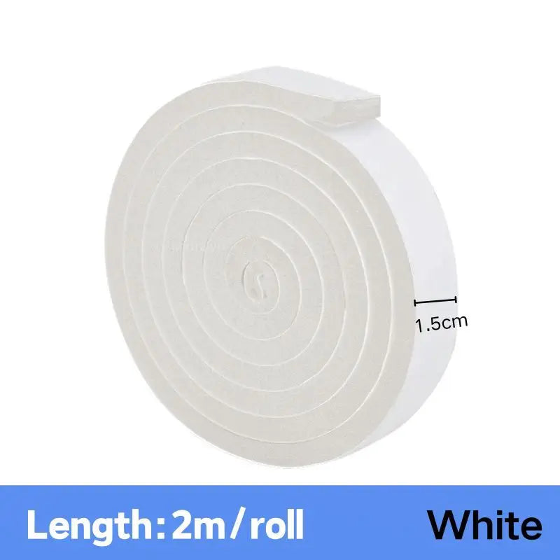 2m PU Sponge Foam Seal Strip Tapes Adhesive Anti Collision Soundproof Weather Stripping for Doors Windows Furniture Protection