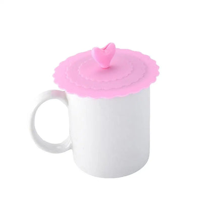 Creative Love Silicone Cup Cover Can Hold A Spoon Household Heatresistant Cup Accessories For Dust Prevention Friend Gift