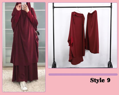 Women Hooded Muslim Hijab Dress Eid Prayer Garment Jilbab Abaya Long Khimar Full Cover Ramadan Gown Abayas Islamic Clothing