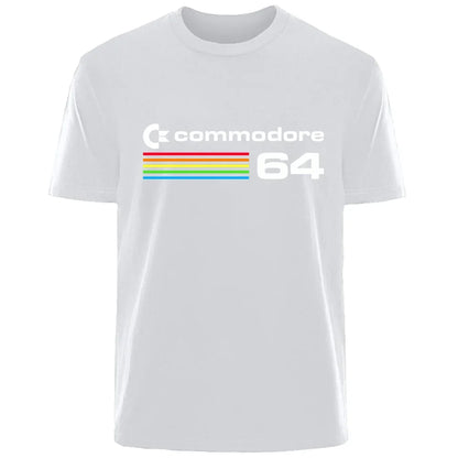 Commodore 64 Summer Fashion Bahan Kapas Berkualiti Tinggi Selesa T-Shirt Leher Bulat Baju Atasan Lelaki Fesyen Kasual Pakaian Jalanan 