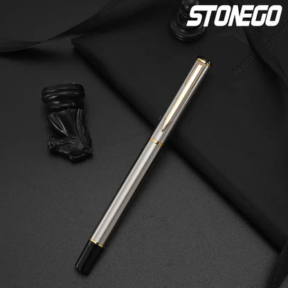 STONEGO Classic Metal Signature Pen, Retractable Roller Ball Pens Office Luxury Metal Signature Pen Fine Point (0.5mm)