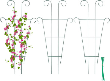 Trellis Taman Tanaman Pasu, Trellis Logam untuk Memanjat Tumbuhan Luar &amp; Dalaman, Sokongan Tumbuhan dengan 20 Keping Pengikat Kabel 