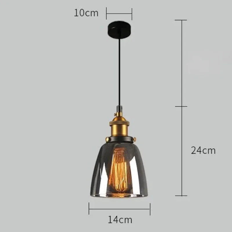 Clear Gray Amber Colour Vintage Pendant Lights Dining Glass Hanging Lamp Russia Loft Luminaire Modern Bedroom Light Fixtures