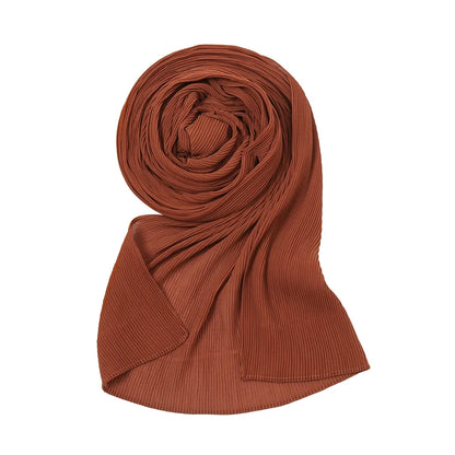 Big Size Pleated Chiffon Hijab Scarf for Muslim Women Turban Pashmina Shawls and Scarves Women Bandana Headband Hijabs Headscarf