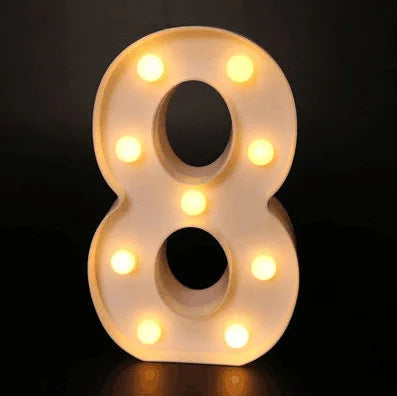 Decorative Name Letters Alphabet Letter LED Lights Luminous Number Lamp Night Light Wedding Birthday Christmas Party Decor Home