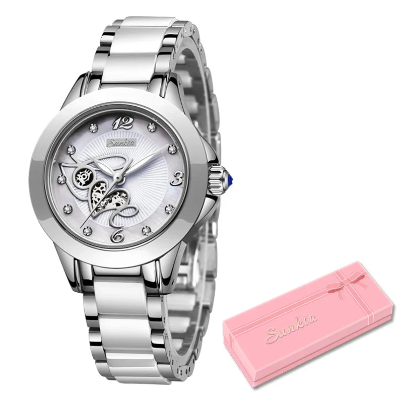 New LIGE Fashion Women Ceramic Watches Brand Luxury Ladies Watches Waterproof Quartz Bracelet Watch Woman Date Clock reloj mujer