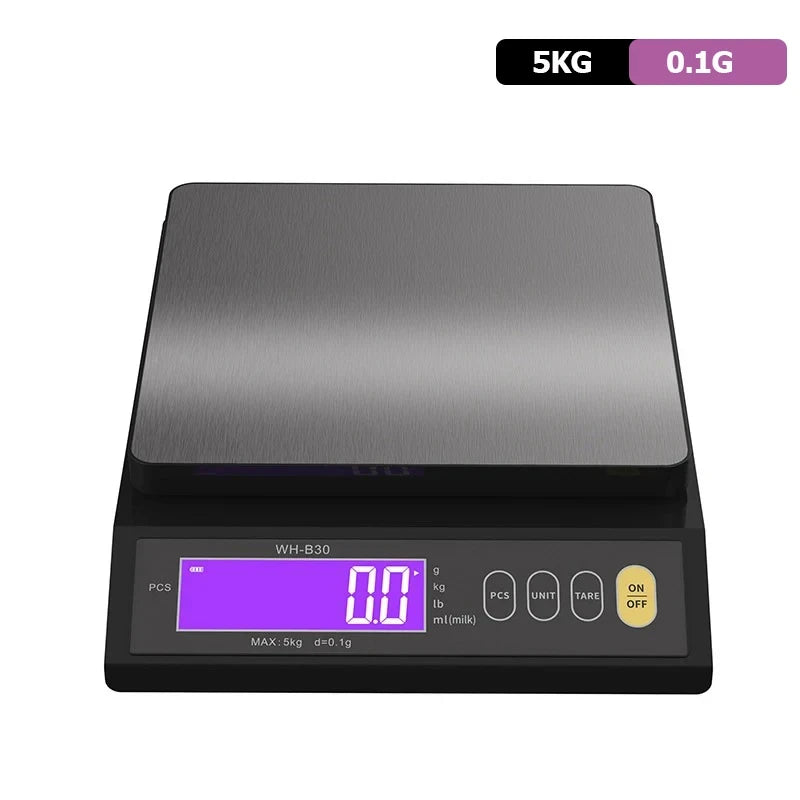 5kg/10kg Rechargeable Kitchen Scale Fully Waterproof LCD Display Stainless Steel Electronic Scale Household Weighing Baking Tool