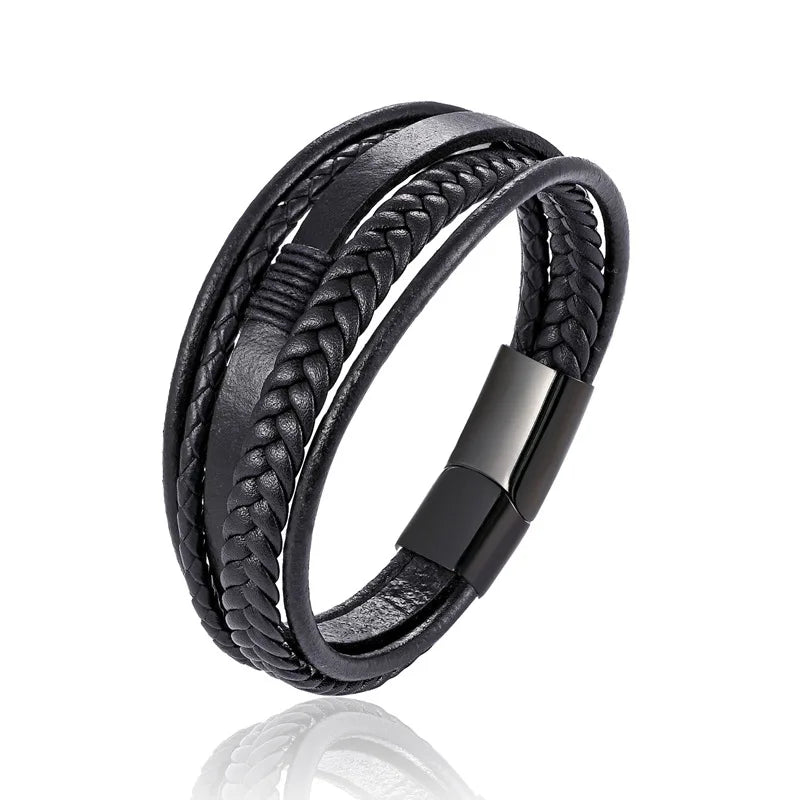 Vintage Wide Leather Woven Wolf Head Bracelet for Men Celtic Viking Compass Bracelet Jewelry Male Accessories Gifts To Boyfriend