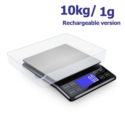 High Precision Kitchen Scale 3kg/5kg/10kg 0.1g Household Food Coffee Balance Waterproof Electronic Scales 50g Weights Scale Pan