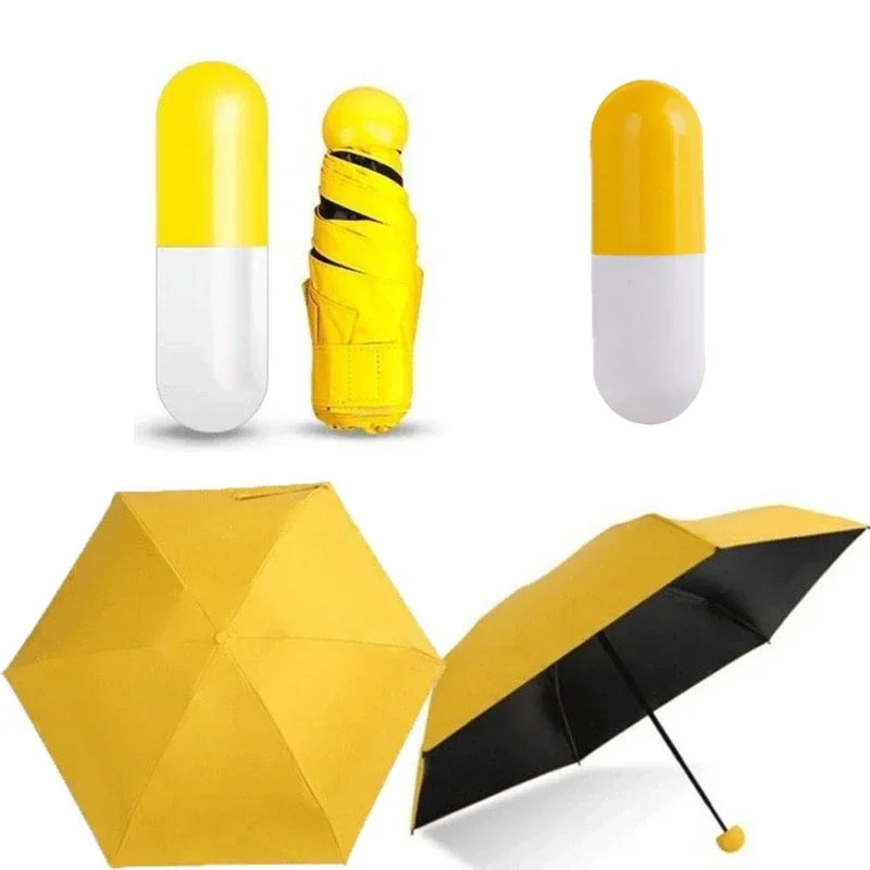 Capsule Umbrella Mini Light Small Pocket Umbrellas Anti-UV Folding Compact Cases