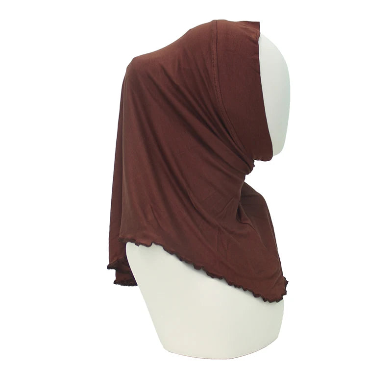 Modal Instant Hijabs for Woman Muslim Islam Turban Solid Mini Style Scarf Amira Soft Plain Colors Ready to Wear Hijab Undercaps