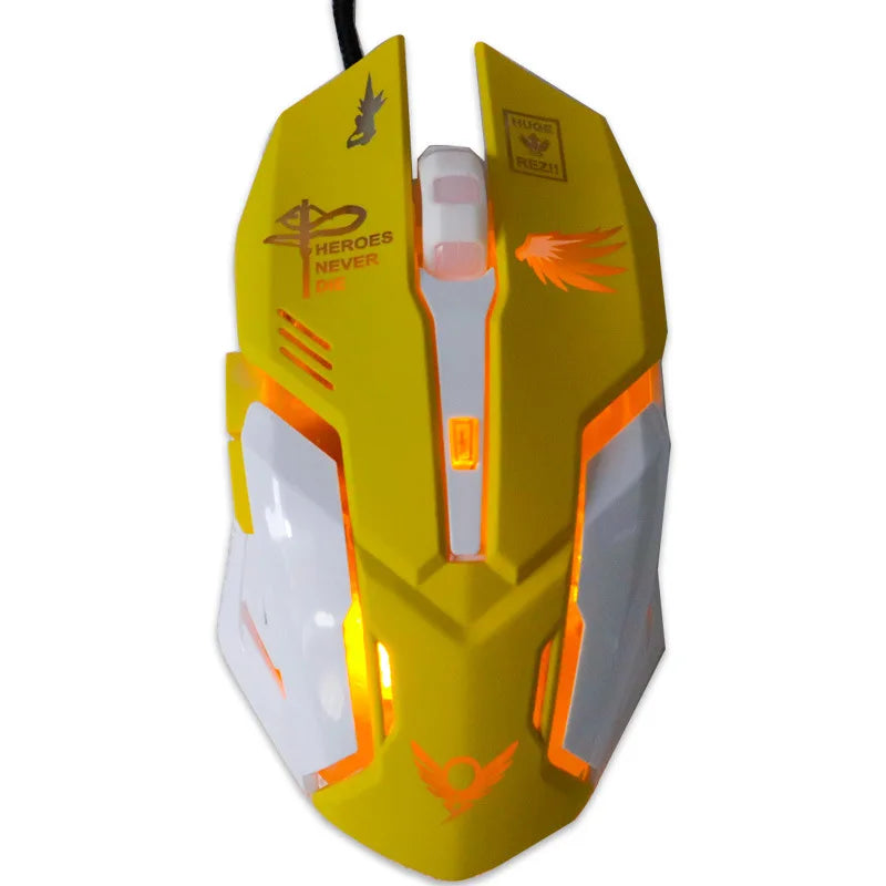 2400DPI Gaming Mouse Color Backlit Silent Mouse USB Wired Gaming Mouse Pink Computer Professional for Lol Data Laptop