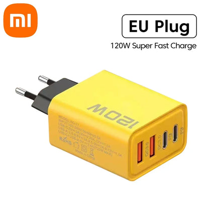 Xiaomi 10A 120W Ultra Fast Charger Cable Super Fast Charger 4Port USBC PD Quick Charging TypeC Charger For Xiaomi iPhone Samsung