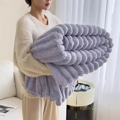 Soft Blanket Winter Warm Bedspread on The Bed Office Thicken Blankets INS Solid Color Sofa Cover Plaid Bedroom Decoration 담요