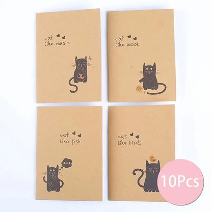 10Sets Retro Small Notebooks Kawaii A7 Blank Mini Cute Planner Diary Note Notepad Aesthetic Journal Kids Stationery Agenda Thing