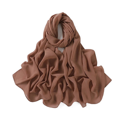 180*70cm New Muslim Chiffon Hijab Shawl Scarf Women Solid Color Head Wraps Women Hijabs Scarves Ladies Foulard Femme Muslim Veil