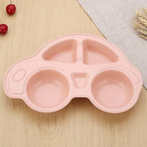 Toddler Infant Baby Dishes Cartoon Car Shape plate Environmentally Separated Child Food Plates Kids Dinnerware Tableware Tray