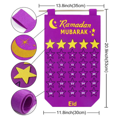 Eid Mubarak DIY Felt Countdown Calendar Hiasan Ramadan Untuk Rumah Islam Muslim Party Suppiles Ramadan Kareem Eid Al Adha 