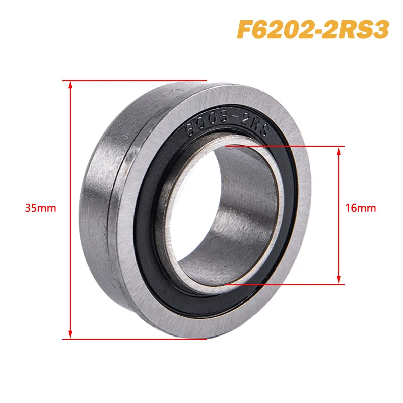 Bearing F6202 F6202RS F6202-16-2RS 13x35x11MM Flange ABEC-1 Miniature Deep Groove Garden Trolley Ball Sealed Wheelbarrow Bearing