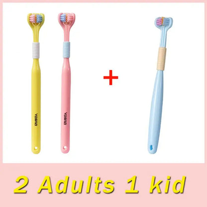 Three Sided Soft Hair Tooth Toothbrush Adult Children Toothbrush Ultra Fine Soft Bristle Oral Care Safety Teeth Brush Cleaner