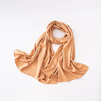 Cheap Plain Long Satin Polyester Scarves Matte Feeling Solid Women Scarf Soft Malaysia Women Shawl Big discount Muslim Hijab