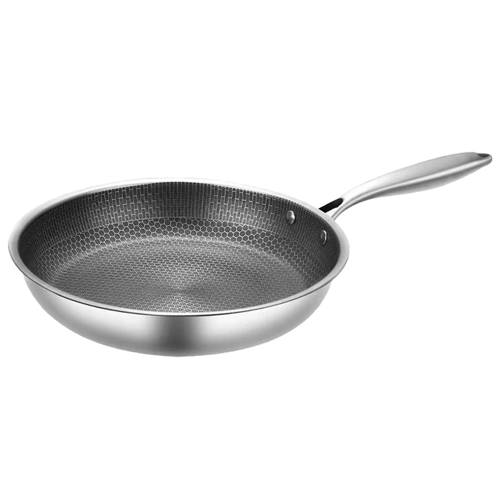 Stainless Steel Wok Non Stick Honeycomb Double Sided Stir-fry Pan Non-stick Cookware Cooker Nonstick Frying for Eggs