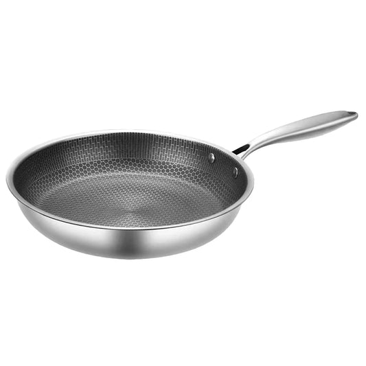 Stainless Steel Wok Non Stick Honeycomb Double Sided Stir-fry Pan Non-stick Cookware Cooker Nonstick Frying for Eggs