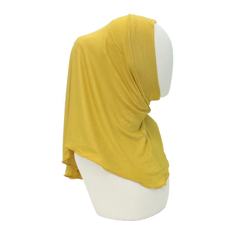 Modal Instant Hijabs for Woman Muslim Islam Turban Solid Mini Style Scarf Amira Soft Plain Colors Ready to Wear Hijab Undercaps