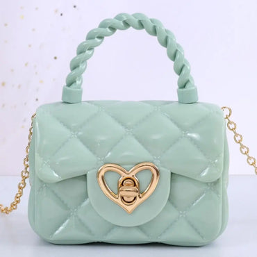 New Heart Pattern Mini Shoulder Bags PU Small Satchel Women Girls Coin Wallets Purse Durable Handbags Streetwear Accessory