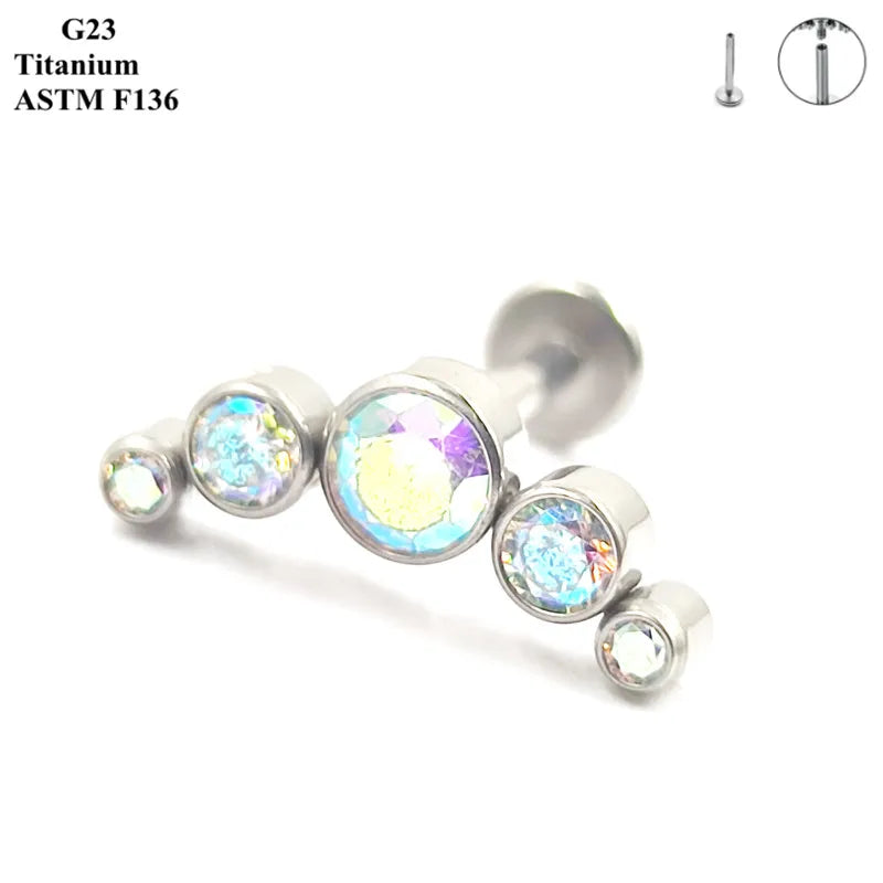 G23 Titanium Telinga Stud Zirkon Opal Tindik Barang Kemas Dalam 25 Warna Pilihan Wanita Bar Parti Fesyen Telinga Rawan Stud 