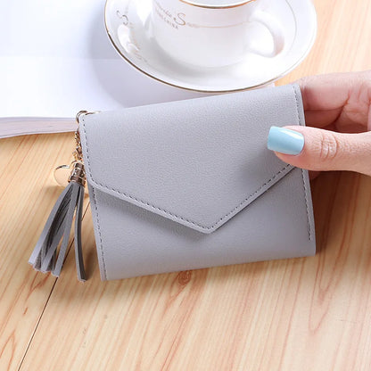 Short Tassel Wallet Women Fashion Purse Female Mini Wallets New Korean Students Lovely Purse Female Small Wallet for Girl