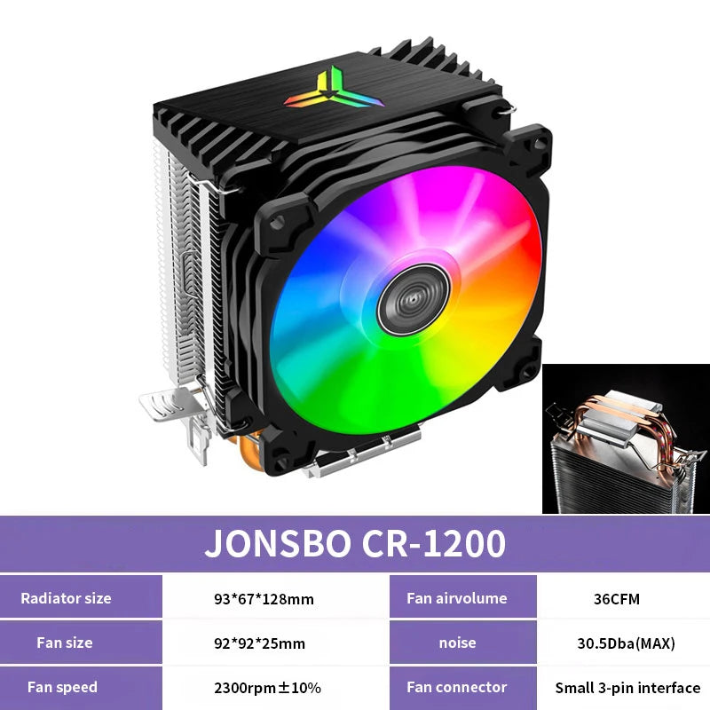 JONSBO CR1000/CR1200/CR1400 EVO CPU Cooler PC Fan Cooling CPU Fan Heatsink Tower Radiator Processor Air Cooler For AM4 1155 1700